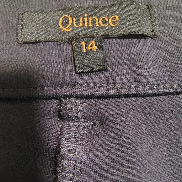 Quince $120 Ultra-Stretch Ponte Cropped Wide Leg Pants Navy Women 14 Minimalist - Picture 7 of 10